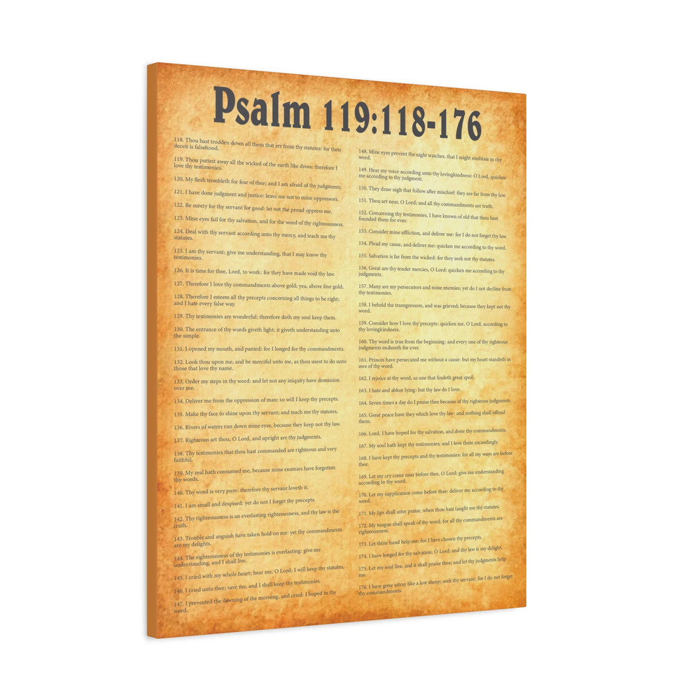 Scripture Walls Psalm 119:118-176 Gold Bible Verse Canvas Ready to Hang